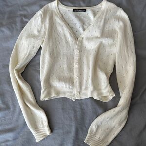 Brandy Melville White Pointelle Cardigan